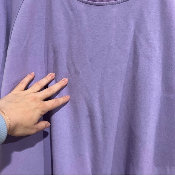 NAP Loungewear Cotton Maxi Dress Crew Neck Tiered Puff Sleeve Oversized Casual - Picture 11 of 12